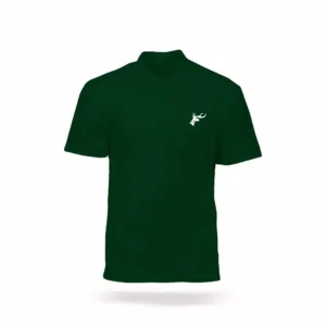 Custom Dark Green Polo T-Shirt Front View – PC Matty Fabric with Logo Placement Option