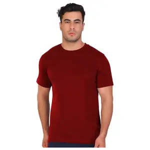 Men’s Solid Maroon Crew-Neck T-Shirt