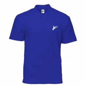 Front view of customizable Royal Blue Polo T-Shirt