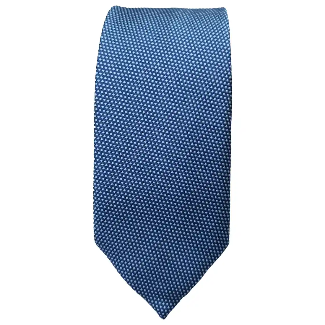 Men's Royal Blue Woven Texture Tie Close-Up View