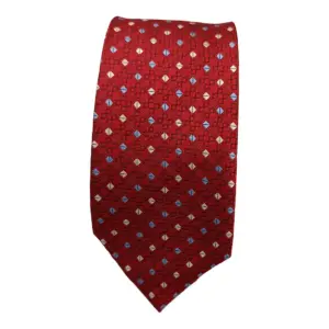 Elegant Red Business Tie with Geometric Pattern