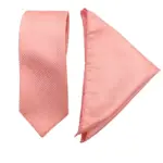 Premium Peach Pink Self Woven Tie for Men