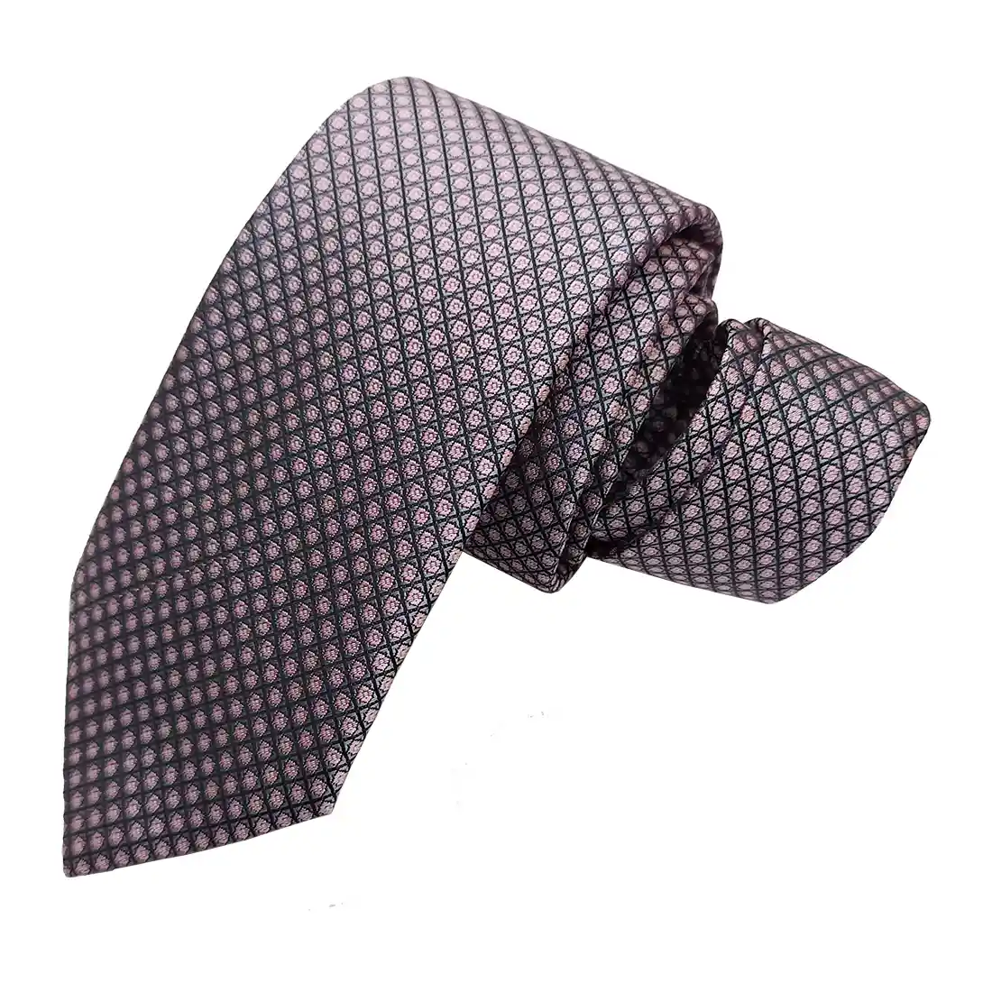 Premium Lavender Grey Geometric Self Woven Tie