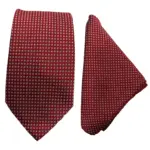 Luxury Maroon Formal Tie with Pocket Square