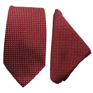 Luxury Maroon Formal Tie with Pocket Square