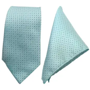 Luxury Sky Blue Tie with Pocket Square