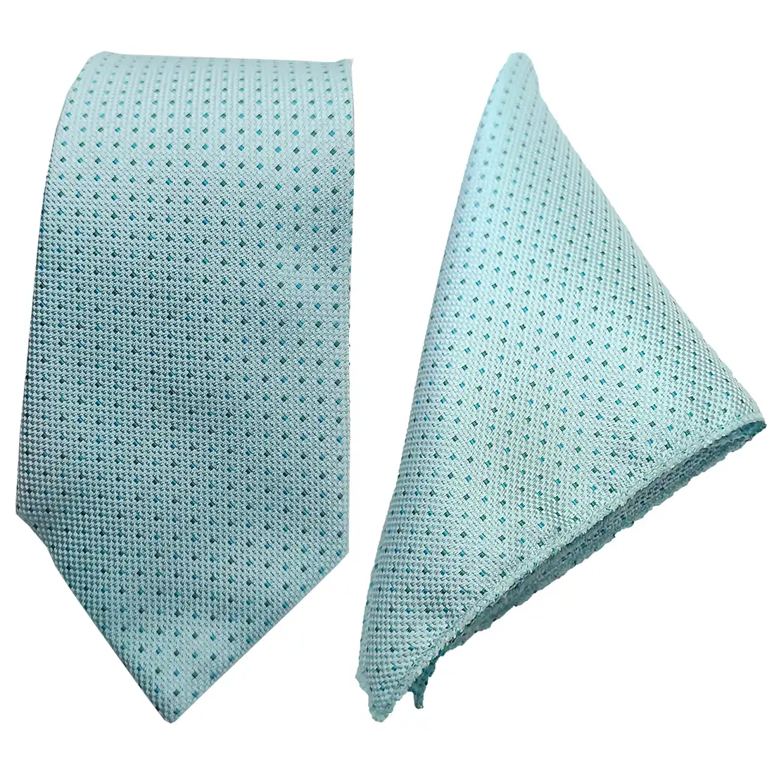 Luxury Sky Blue Tie with Pocket Square