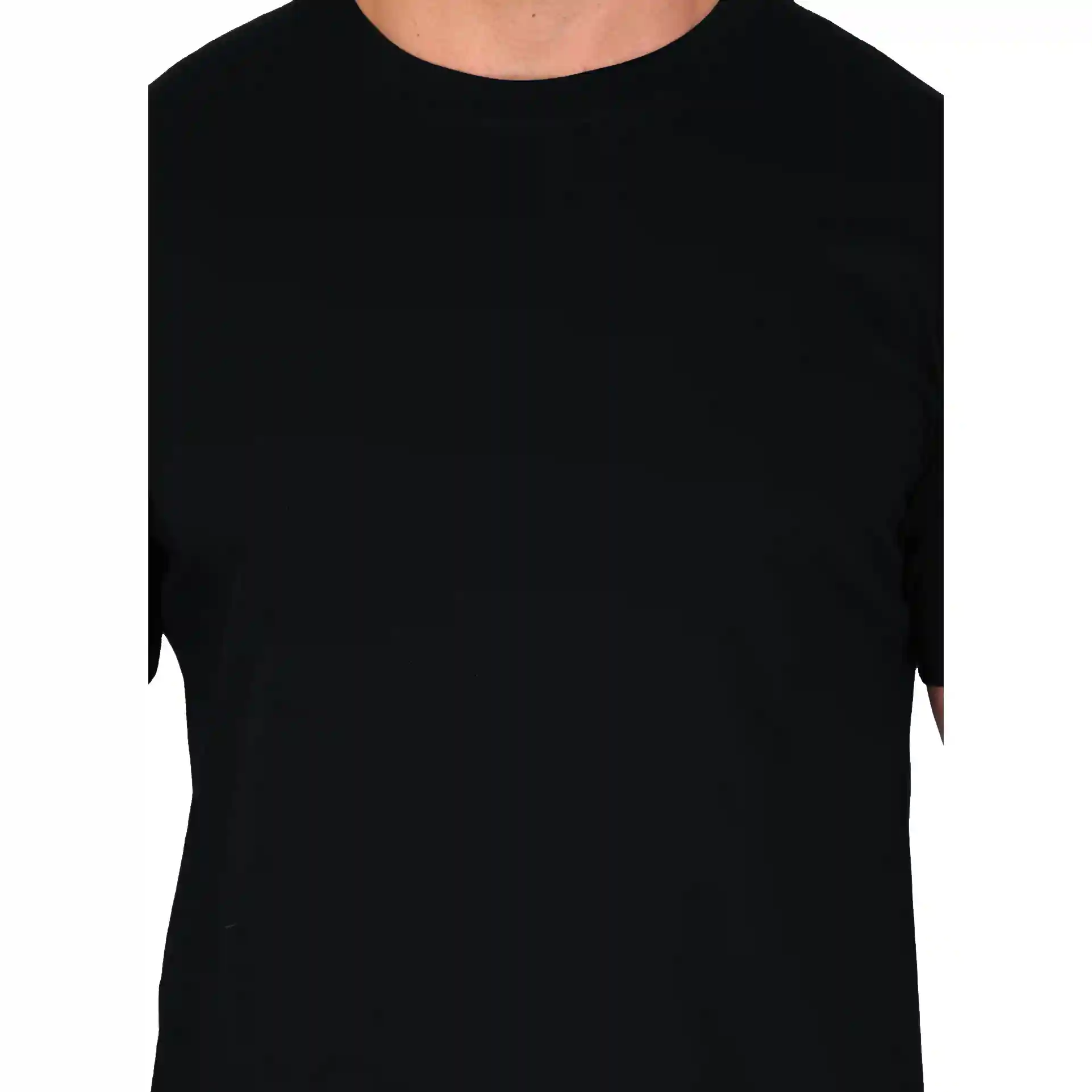 Black Polyester T-Shirt Fabric Close-Up