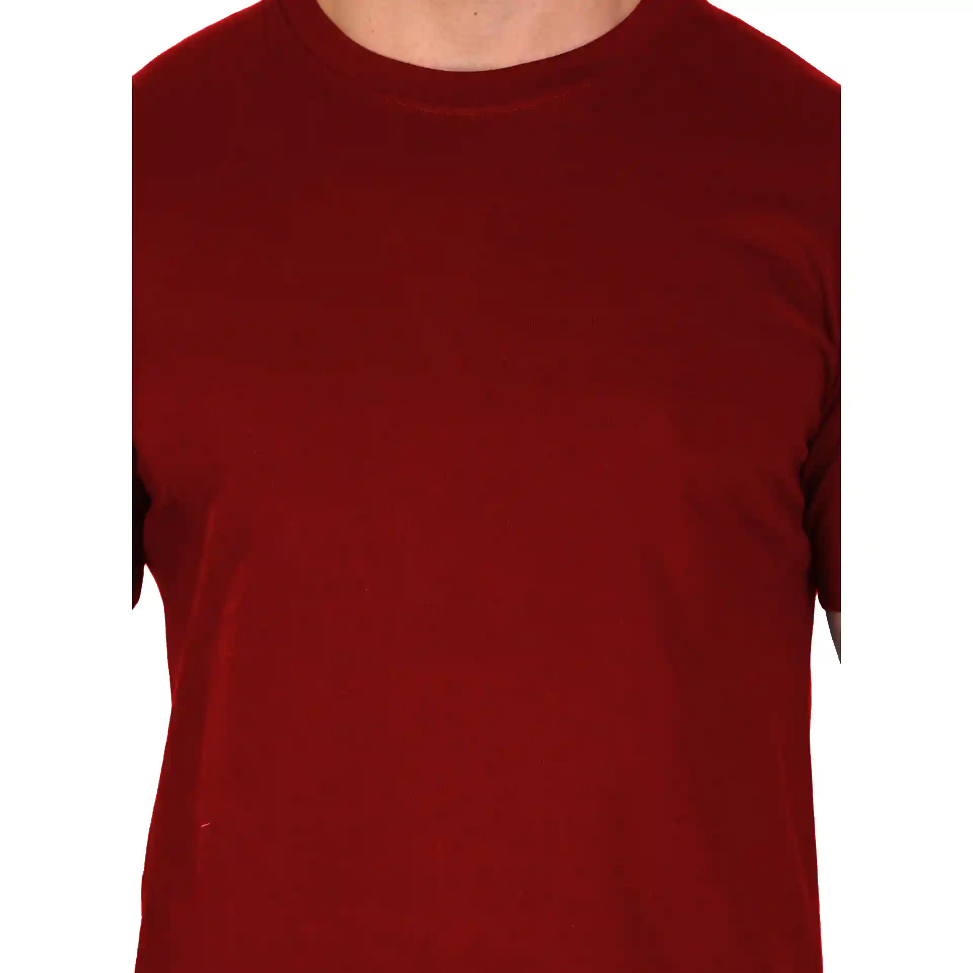 red Polyester T-Shirt Fabric Close-Up